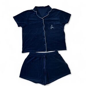 Navy Blue Uniqlo Peanuts Terry Pajamas szM